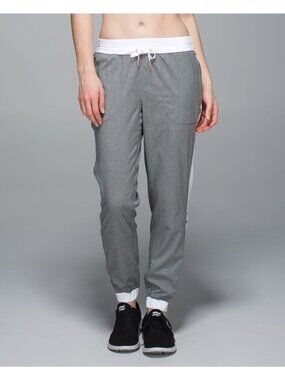 Lululemon Var City Track  Jogger Pant Gray White Size 10